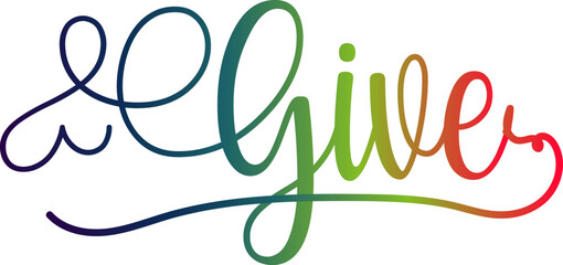 Obraz premium Give gradient text, gradient color text, Give vector 