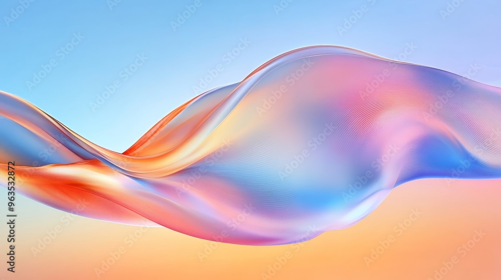 Aufkleber this abstract image features a dynamic wave of colors blending softly against a serene backdrop. the