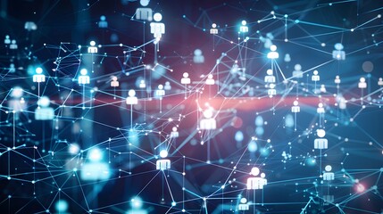 Obraz premium Abstract Digital Network of Connected People Icons