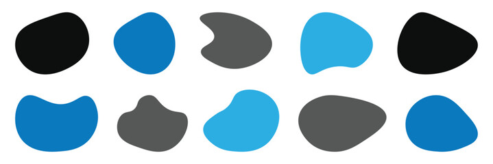 Blob shapes colorful collection vector design elements isolated. Abstract stains shape vector set. Blob icon. 