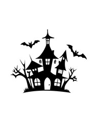 Vector Illustration of Halloween Home Icon on Transparent Background