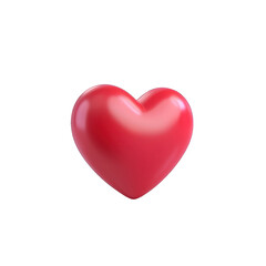 A shiny red heart symbolizing love and affection, perfect for romantic and emotional designs or themes. 3d render