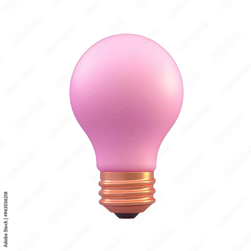 Poster a soft pink light bulb with a copper base, perfect for adding a touch of warmth and style to any roo