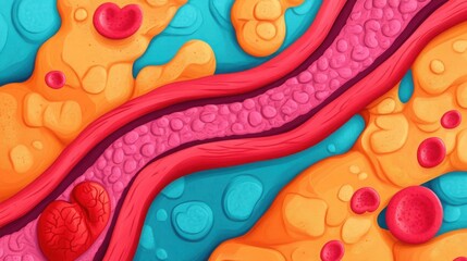 Artery with reduced plaque after lifestyle changes, heart disease prevention, flat design illustration