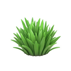 Obraz premium A vibrant, lush grass cluster with rich green blades, perfect for nature-themed designs or landscaping projects. 3d render