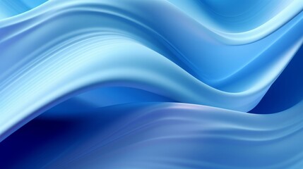 Fototapeta premium 3D rendering of desktop wallpaper. A beautiful abstract background with modern wavy shapes in a folded ribbon in a soft blue color. Luxury fashion background for advertising