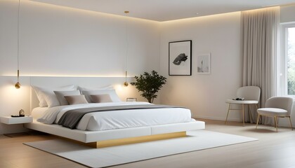 Photo interior modern design room 3d illustration