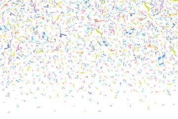 Vector colorful music notations background element in flat style