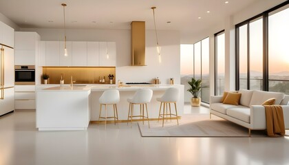 Fototapeta premium Photo interior modern design room 3d illustration