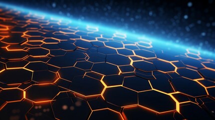 Obraz premium Abstract background hexagon network technology