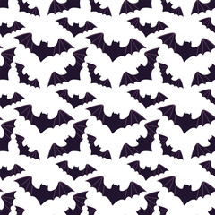 Halloween seamless pattern with bats