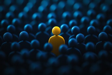 This image symbolizes the hiring process, highlighting a standout candidate among a diverse group, representing vital aspects of talent acquisition essential for organizational growth and success