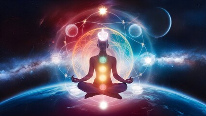 Universe cosmos meditation background chakras prana the mind of god and spirituality