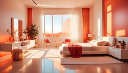 Fototapeta premium Photo interior modern design room 3d illustration