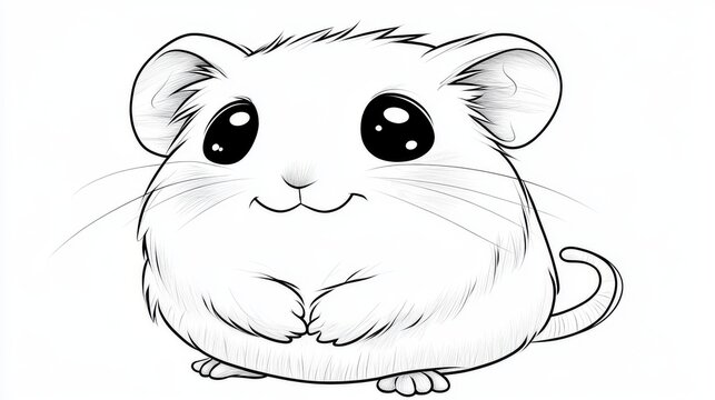 recommend clip art: Handdrawn line art engraving of farm mouse head