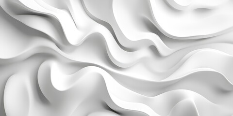 Obraz premium Abstract white 3D background with smooth organic shapes, creating a modern and clean design. AI generated illustration.