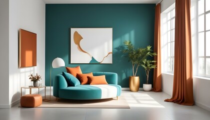 Photo interior modern design room 3d illustration