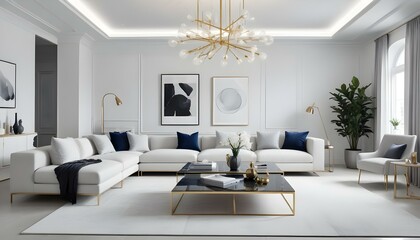 Fototapeta premium Photo interior modern design room 3d illustration