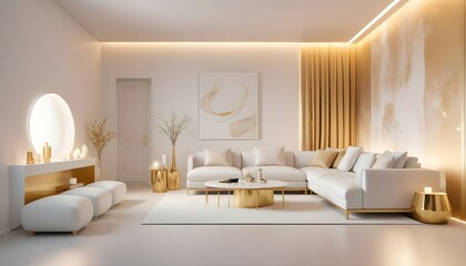 Photo interior modern design room 3d illustration