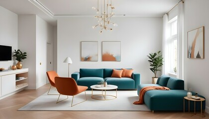 Fototapeta premium Photo interior modern design room 3d illustration