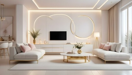 Photo interior modern design room 3d illustration