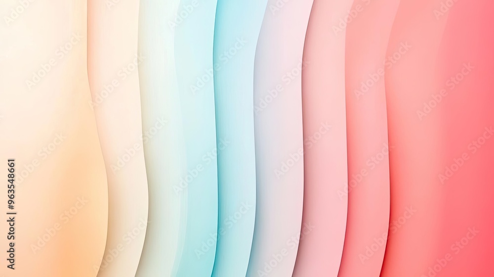 Poster a soft, wavy gradient of pastel colors creating an elegant background for various design projects.