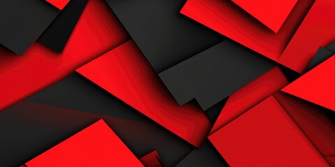 Bold abstract background with intersecting red and black geometric shapes. AI generated illustration