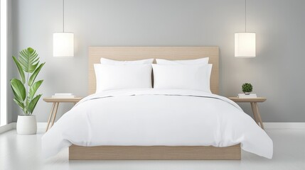 Virtual Reality Luxury Linen Duvet Cover Displaying Premium Fabric, Thread Count, and Colors in Serene Bedroom Setting