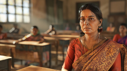 indian teacher, teacher in classroom, classroom, indian teacher in classroom XV