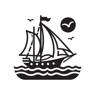 recommend clip art: Ketch Silhouette Vector Illustrations - High-Quality Nautical Graphics