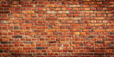 Small scale red brick wall with weathered texture and rustic charm