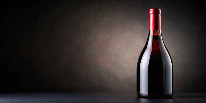 drink, premium, close-up, vineyard, A close up view of a bottle of premium Empreinte de Terroir Bourgueil red wine titled at an angle to showcase its elegant label and rich red color