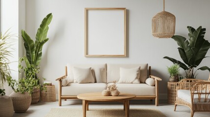Minimalist Living Room with Natural Elements