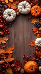 Fototapeta premium festive autumn background with copy space