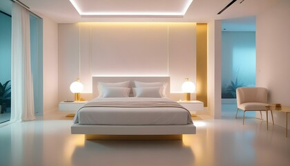 Photo interior modern design room 3d illustration