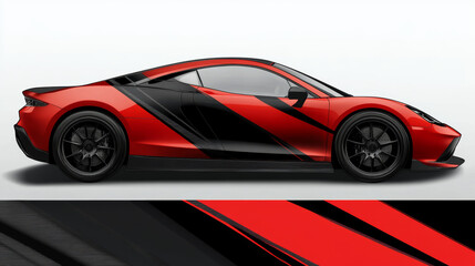 Obraz premium Wrap design for cars with black sports stripes.