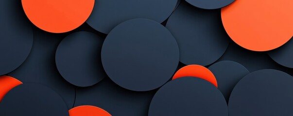 Modern phone wallpaper with dark blue and orange abstract circular patterns creating a visually striking design