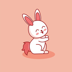 Adorable vector illustration of a rabbit rodent animal character