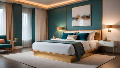 Photo interior modern design room 3d illustration