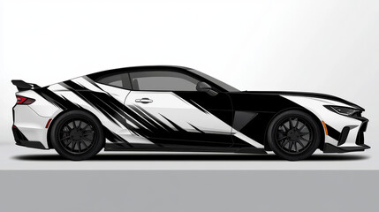 Wrap design for cars with black sports stripes.