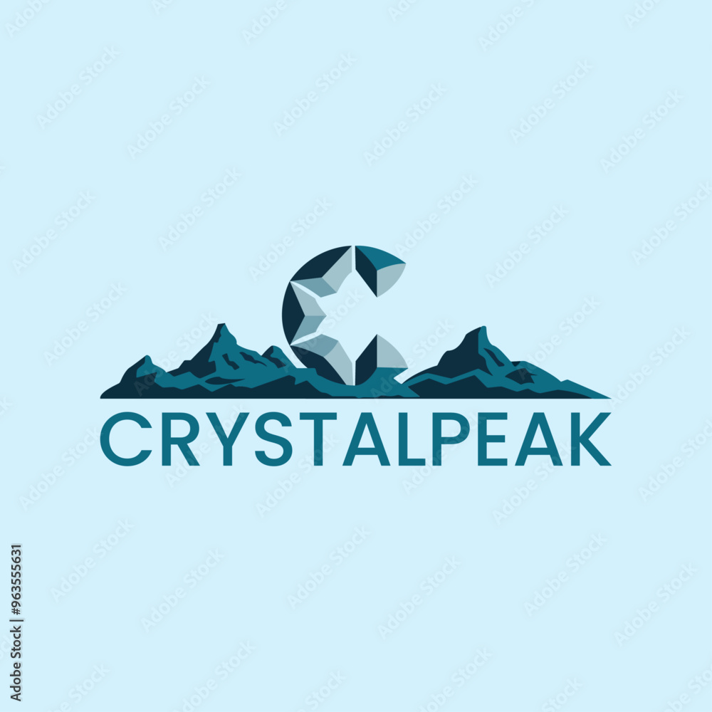 Wall mural crystalpeak creative and modern logo design