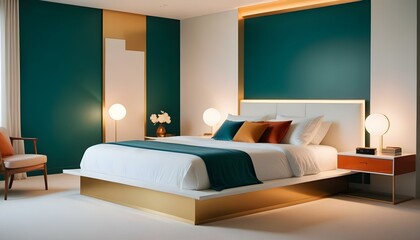Photo interior modern design room 3d illustration
