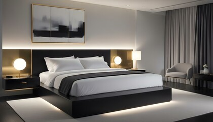 Photo interior modern design room 3d illustration