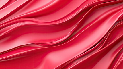 A close-up of luxurious red fabric, showcasing smooth waves and textures. Perfect for fashion and design themes.