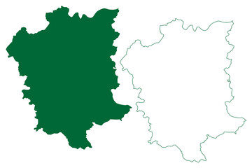 Fototapeta premium Barnala district (Punjab State, Republic of India) map vector illustration, scribble sketch Barnala map