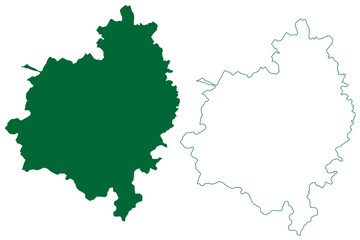 Bathinda district (Punjab State, Republic of India) map vector illustration, scribble sketch Bathinda map