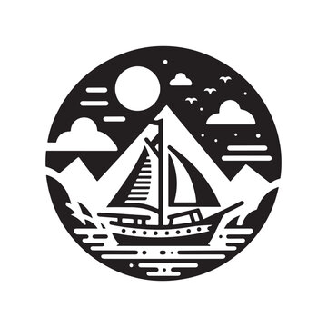 recommend clip art: Ketch Silhouette Vector Illustrations - High-Quality Nautical Graphics