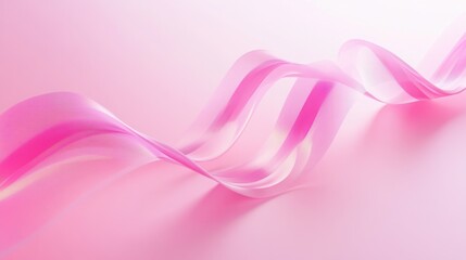 Abstract Pink Wavy Ribbon on a Pink Background