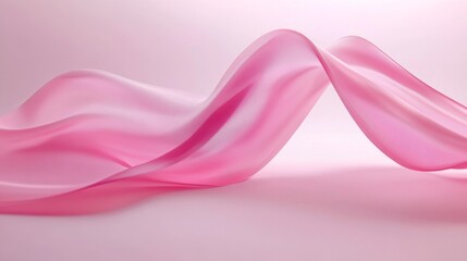 Pink Fabric Draped in Abstract Waves