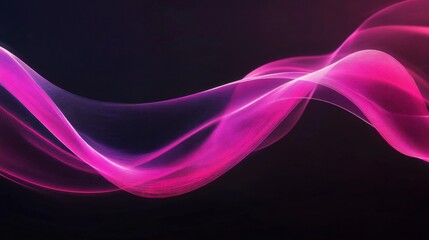 Abstract Pink and Purple Wave Pattern on Black Background